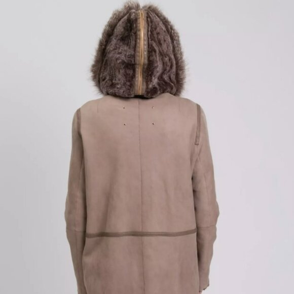 Yves Salomon Genuine Sheepskin Reversible Shearling Coat - Picture 6 of 12